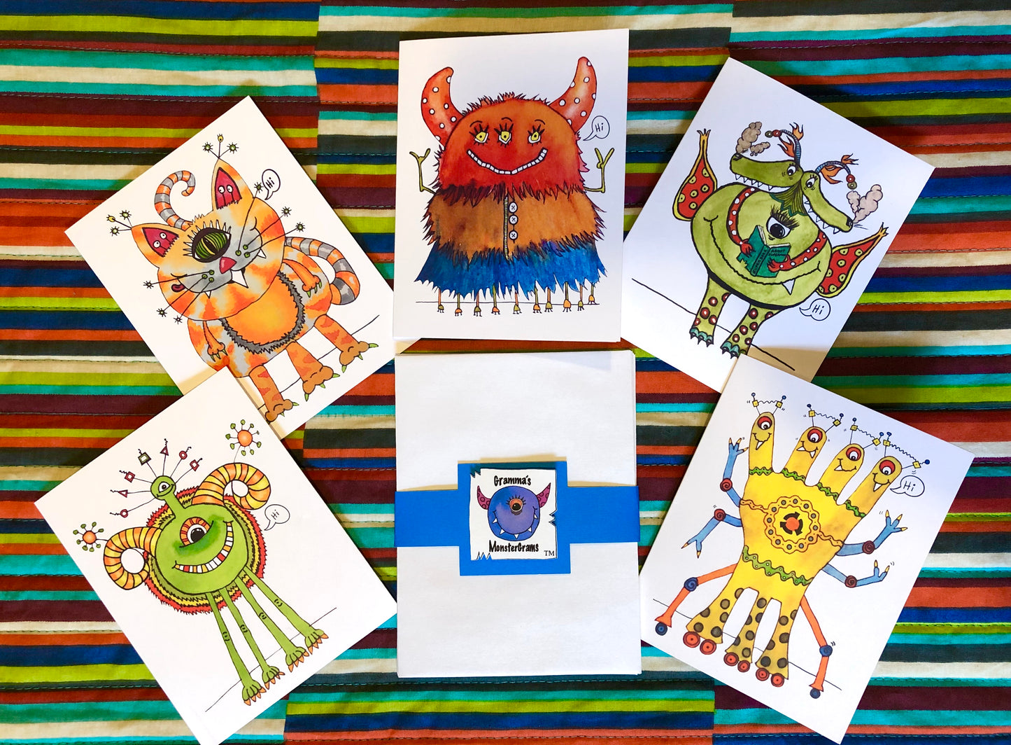 Set B - Gramma’s MonsterGram Cards, Variety Pack - Set of 5