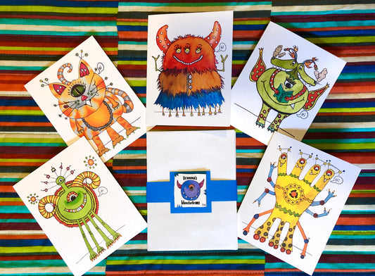 Set B - Gramma’s MonsterGram Cards, Variety Pack - Set of 5